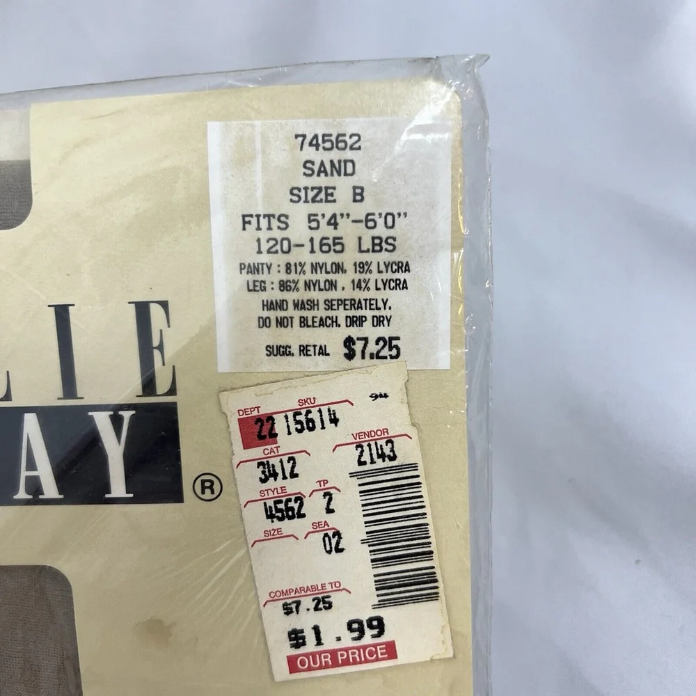 Vintage‎ Leslie Fay Body Slimmers Long Line Control Top Pantyhose Sand Size B